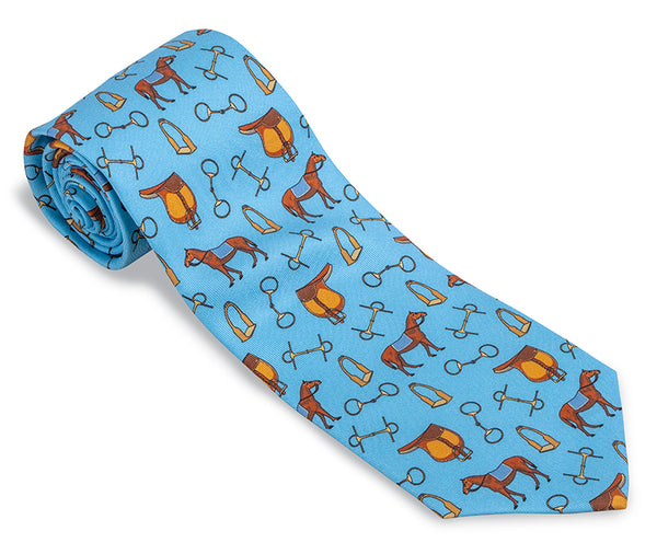 Blue Equestrian Necktie