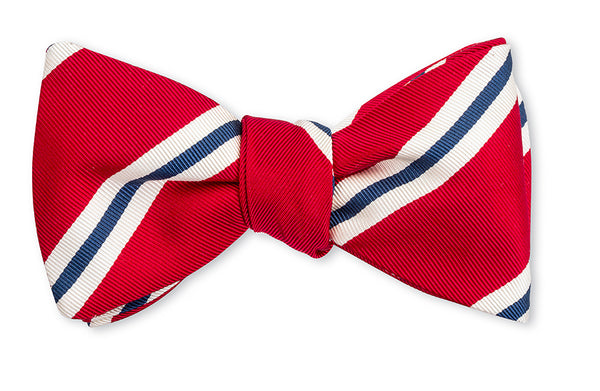 Red/Navy Banks Stripes Bow Tie