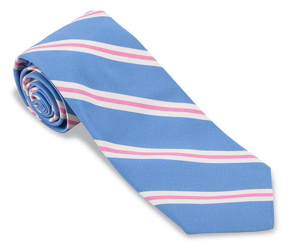 Cobalt/Pink Banks Stripes Stripes Necktie