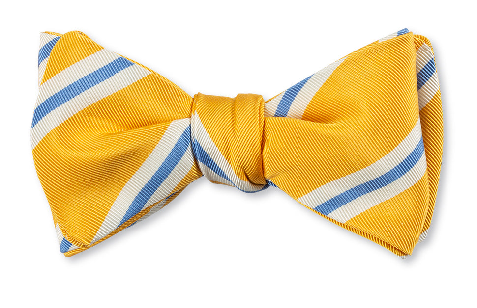 Yellow/Cobalt Banks Stripes Bow Tie