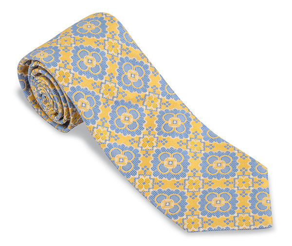 Yellow/Cobalt Bannock Medallions Necktie