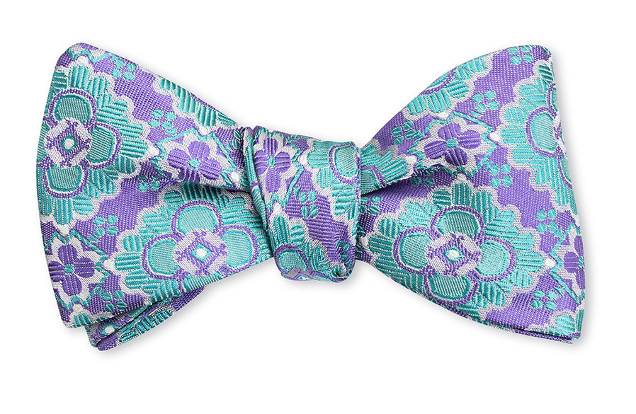 Violet/Green Bannock Medallions Bow Tie