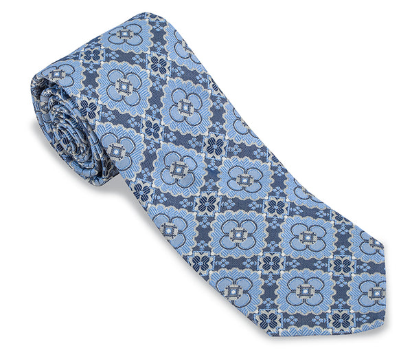 Navy/Cobalt Bannock Medallions Necktie