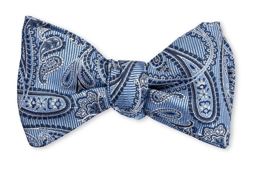 Blue Evans Paisley Bow Tie