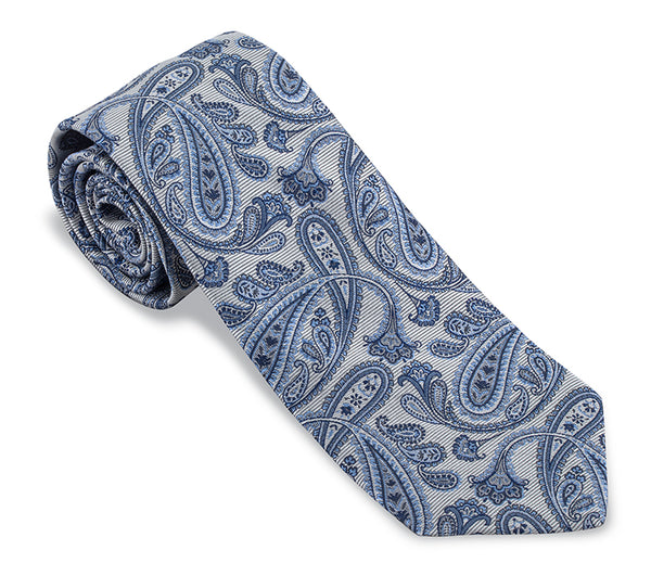 Silver Evans Paisley Necktie