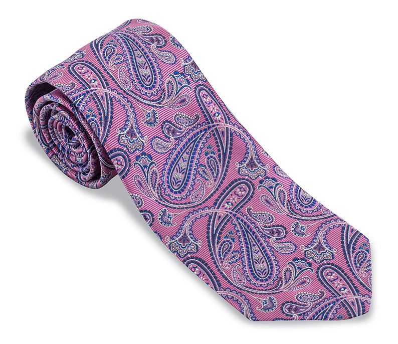 Pink Evans Paisley Necktie