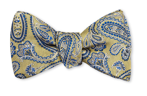 Yellow Evans Paisley Bow Tie