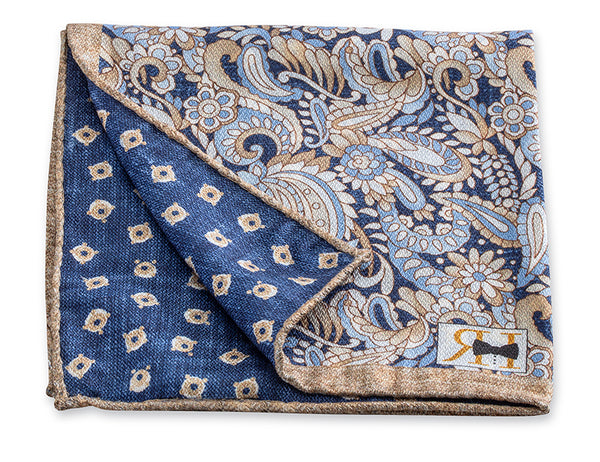 Natural Paisley/Vintage Foulard Pocket Square
