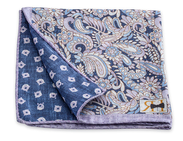 Lavender Paisley/Vintage Foulard Pocket Square