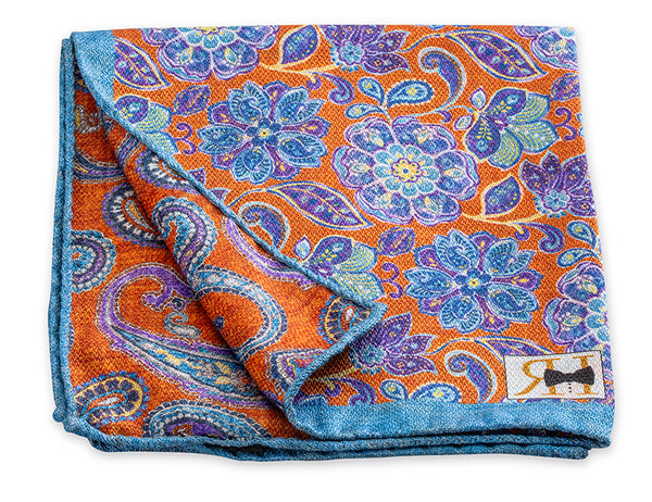 Orange Medallion/Paisley Pocket Square