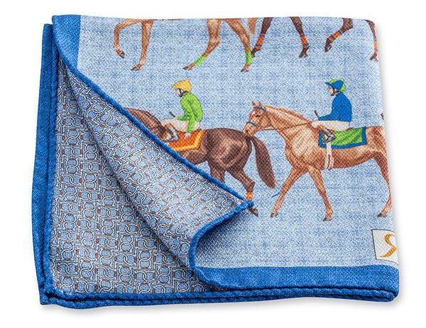Blue Thoroughbreds Pocket Square