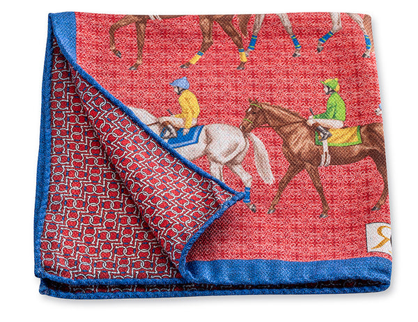 Red Thoroughbreds Pocket Square