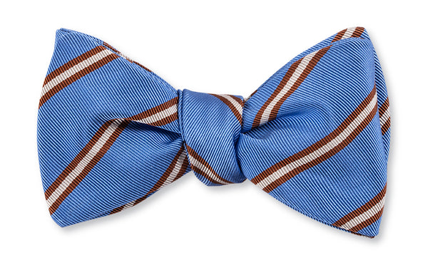 Cobalt/Mahogany Queens Stripes Bow Tie