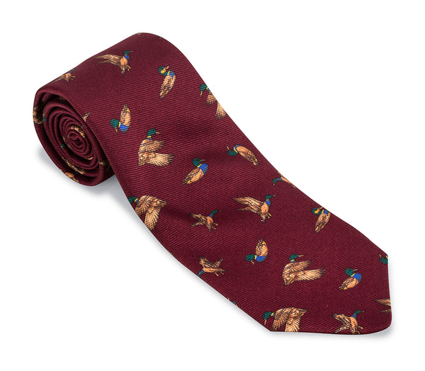 Burgundy Bridgewater Ducks Necktie