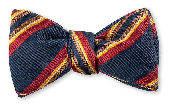 Navy Mogador Stripes Bow Tie