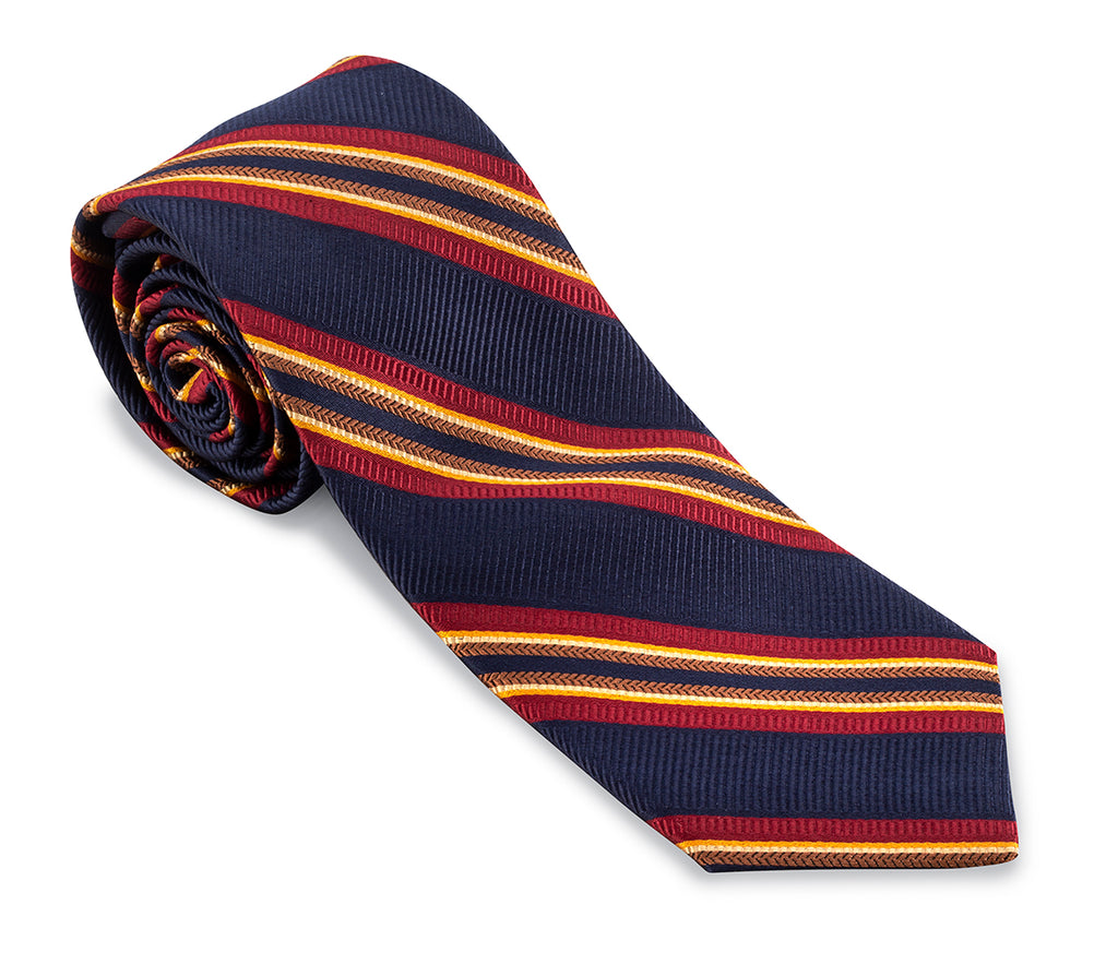 Navy Mogador Stripes Necktie