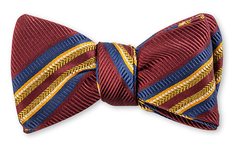 Burgundy Mogador Stripes Bow Tie