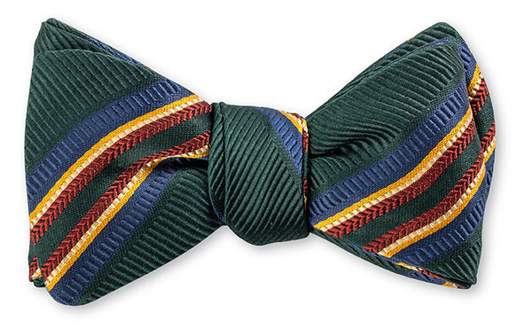 Green Mogador Stripes Bow Tie