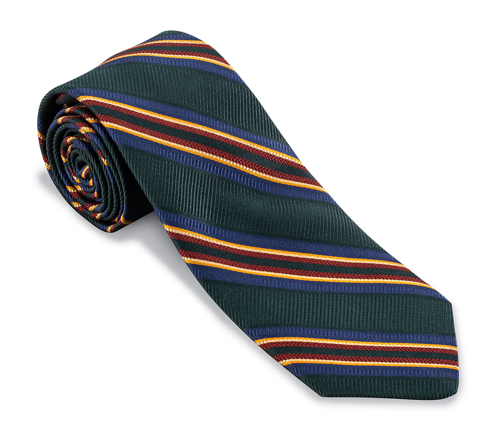 Green Mogador Stripes Necktie