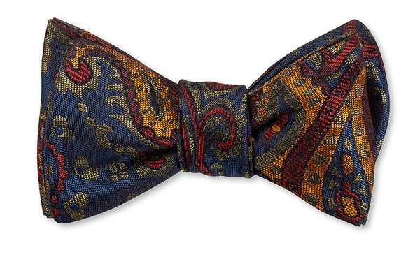 Navy Fernbank Paisley Bow Tie