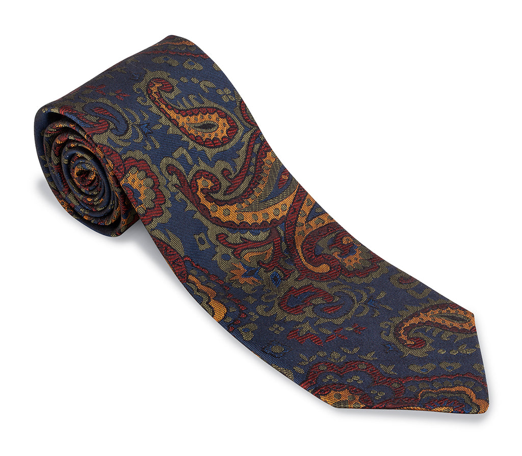 Navy Fernbank Paisley Necktie