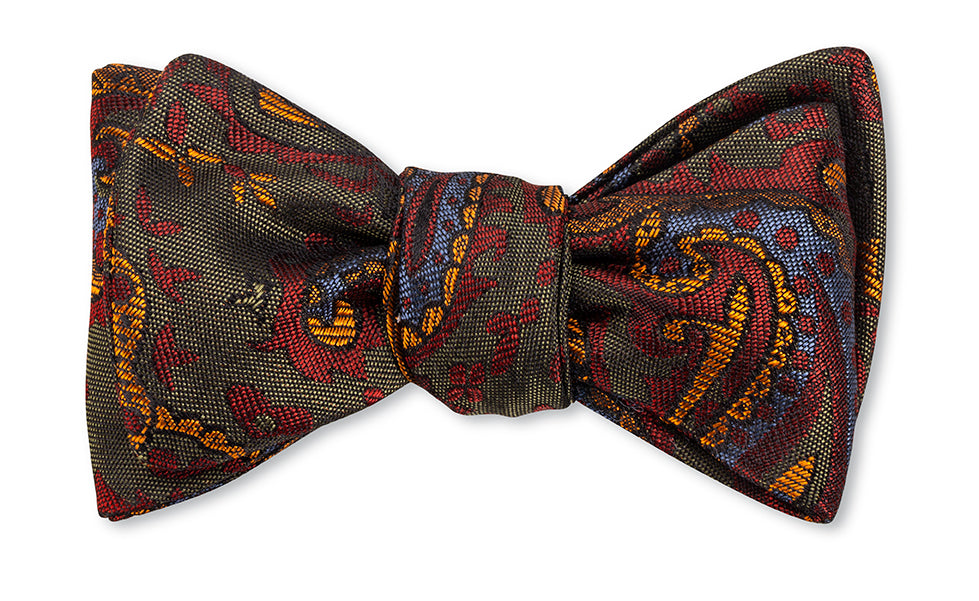Olive Fernbank Paisley Bow Tie