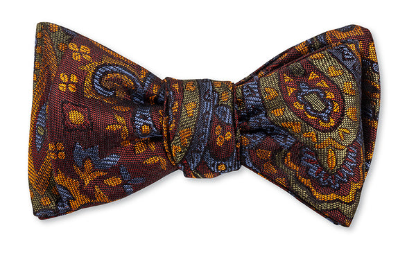Burgundy Fernbank Paisley Bow Tie