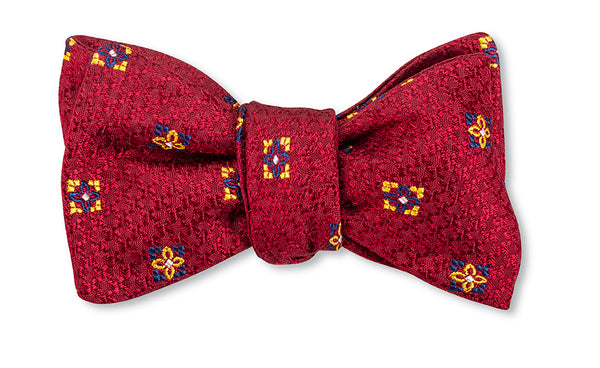 Red Heather Medallions Bow Tie