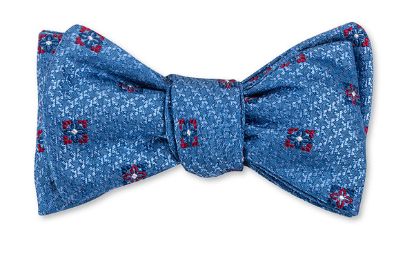 Blue Heather Medallions Bow Tie