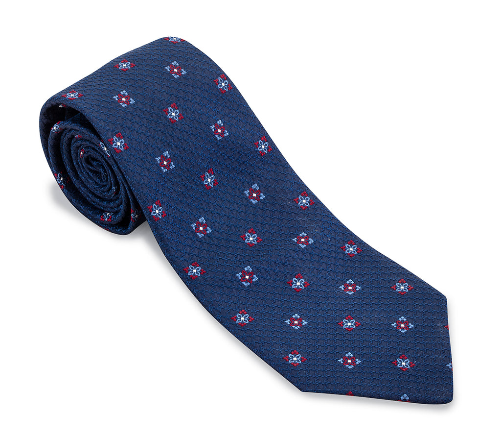 Navy Heather Medallions Necktie