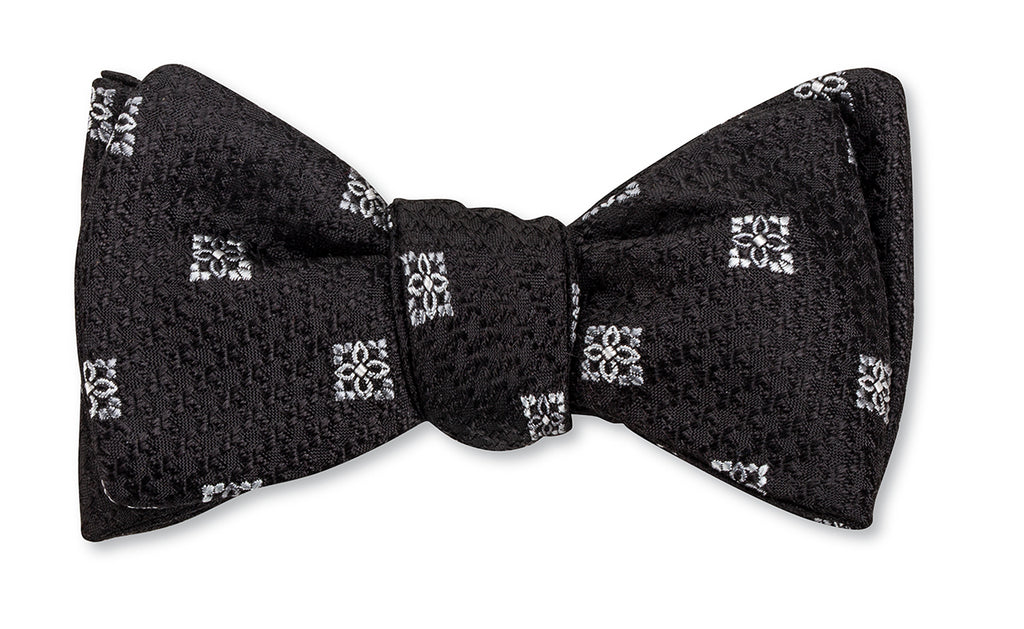 Black Heather Medallions Bow Tie