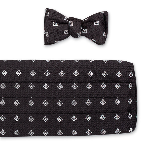 Black Heather Medallions Cummerbund Set