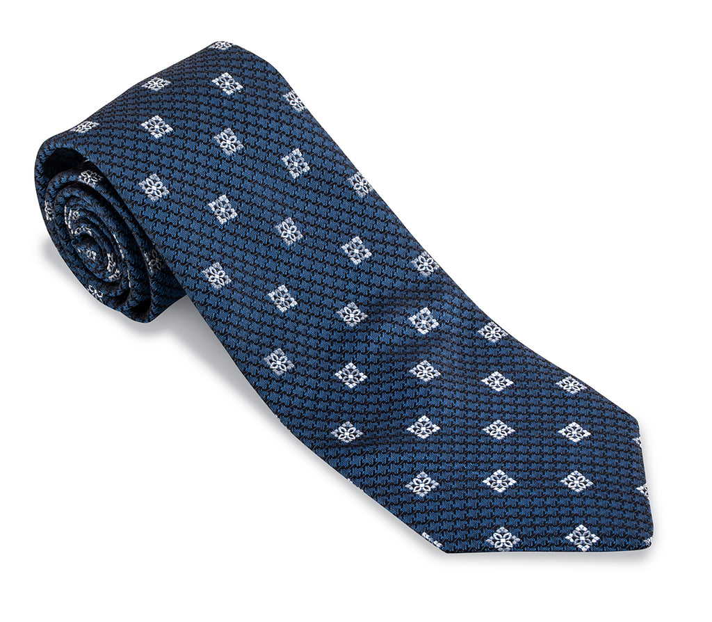 Black/Blue Heather Medallions Necktie