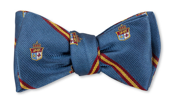 Blue Heraldic Stripes Bow Tie