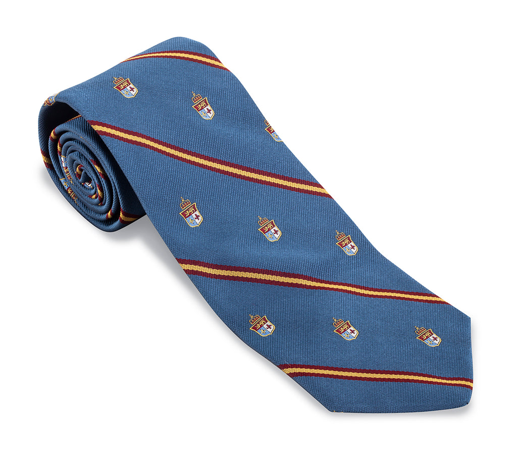 Blue Heraldic Stripes Necktie