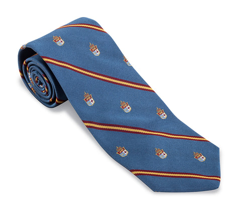 Blue Heraldic Stripes Necktie
