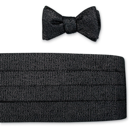 Black/Silver Lamé Cummerbund Set