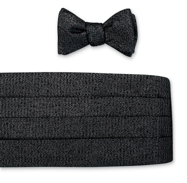 Black/Silver Lamé Cummerbund Set