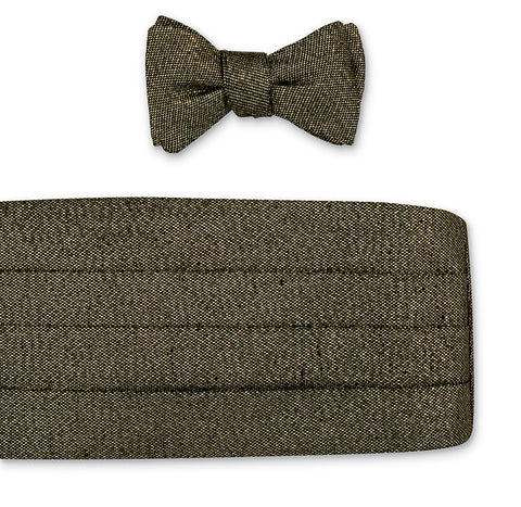 Black/Gold Lamé Cummerbund Set