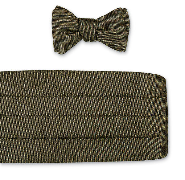 Black/Gold Lamé Cummerbund Set