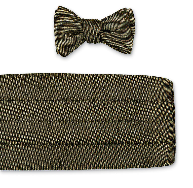 Black/Gold Lamé Cummerbund Set