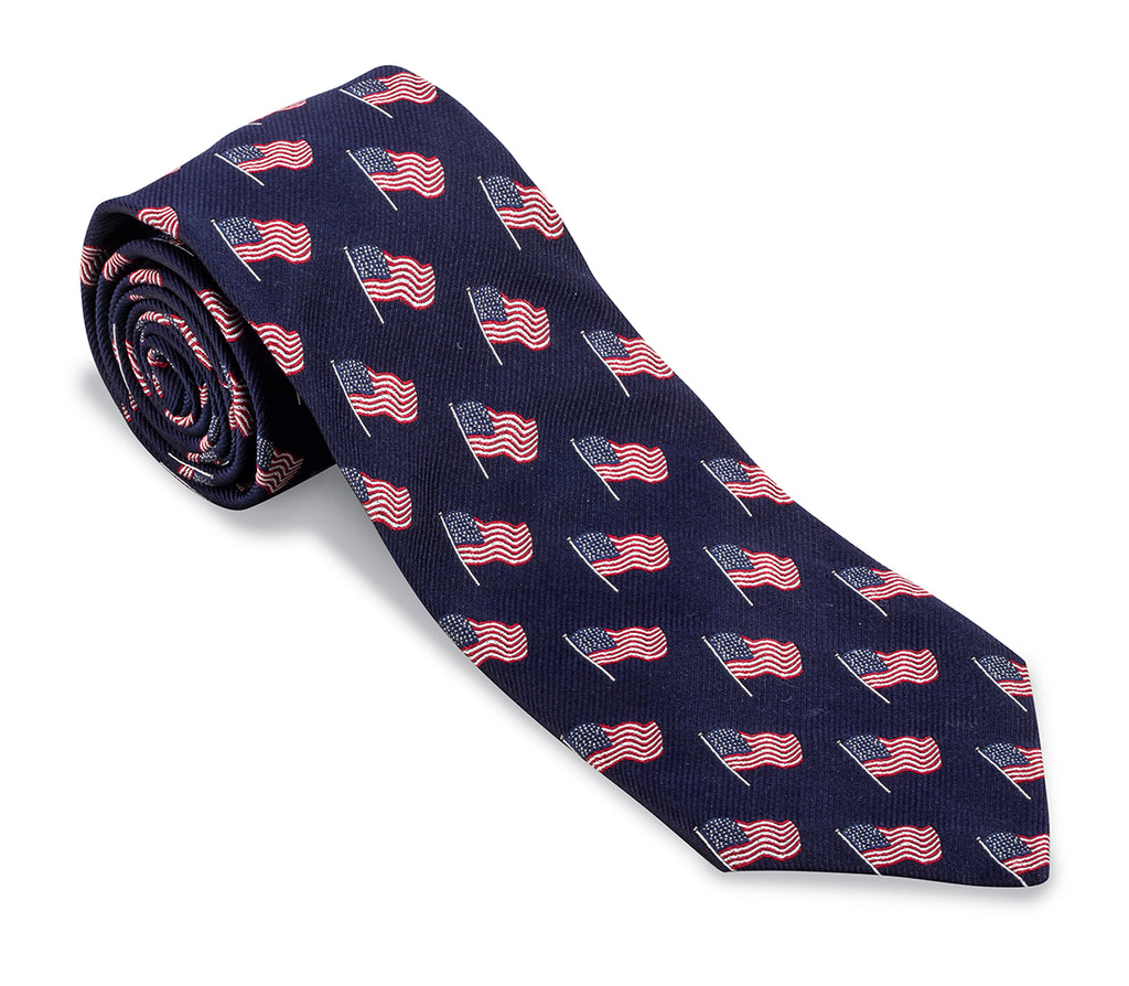 Navy USA Flag Necktie