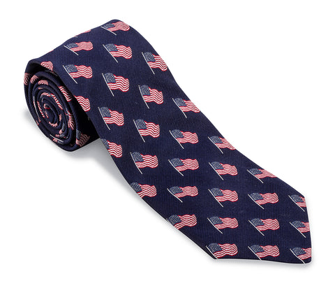 Navy USA Flag Necktie