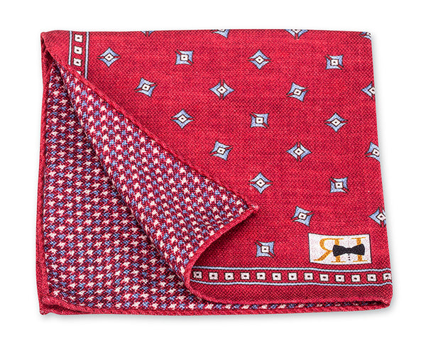 Red Diamond/Houndstooth Pocket Square
