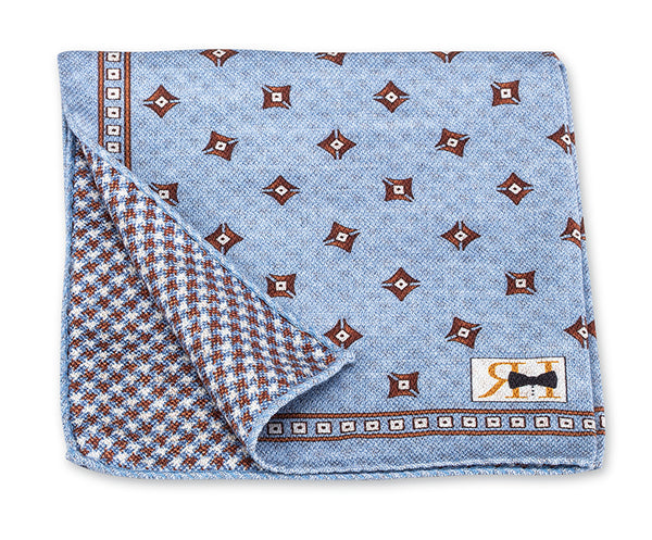 Blue Diamond/Houndstooth Pocket Square