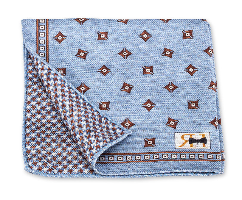Blue Diamond/Houndstooth Pocket Square