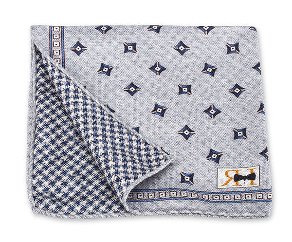 Gray Diamond/Houndstooth Pocket Square