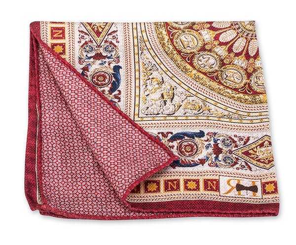 Red/Gold 18th Century French Tapestry Pocket Square