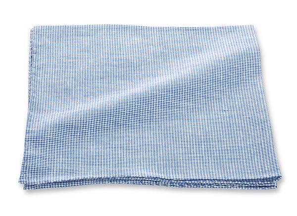 Light Blue Check Cotton/Linen Pocket Square