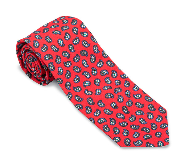 Red Tossed Paisley Necktie